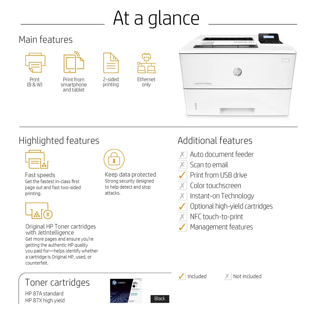 HP LASERJET PRO M501DN MONO PRINTER