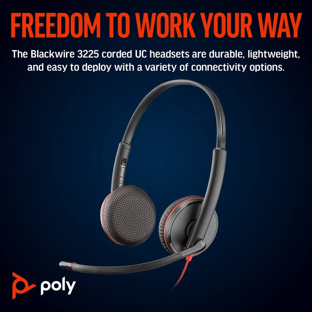 HP Poly Blackwire 3225 Stereo Headset
